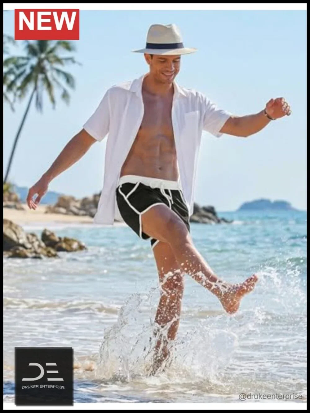 Men's Quick Dry Swim Trunks Board Shorts with Mesh Liner